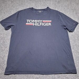 Tommy Hilfiger Shirt Mens 3XL Navy Blue Regular Fit Crewneck Short Sleeve Cotton